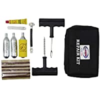 KIT PROFESIONAL para REPARAR PINCHAZOS A GAS C02 rueda coche y moto- reparación pinchazos de Neumaticos Tubeless sin…